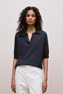Cotton Cashmere Half Sleeve Polo