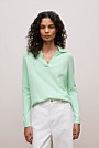 Cotton Cashmere Long Sleeve Polo