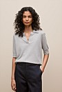 Cotton Cashmere Half Sleeve Polo