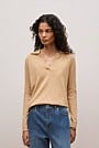 Cotton Cashmere Long Sleeve Polo