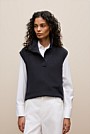 Cotton Cashmere Sleeveless Button Neck Knit