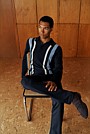 Merino Graphic Stripe Long Sleeve Polo