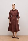 Cotton Poplin Cuff Detail Shirt Dress