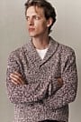 Textured Shawl Collar Knit