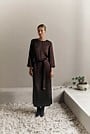 Satin Belted Column Dress