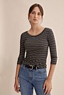 Crop Stripe Slim Fit T-Shirt