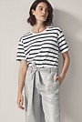 Tab Sleeve Stripe T-Shirt