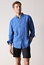 Regular Fit Delave Linen Long Sleeve Shirt