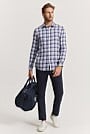 Tailored Fit Organically Grown Linen Delave Check Shirt