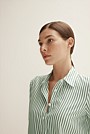 Cotton Modal Stripe Longline Shirt