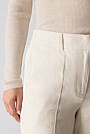 Yarn Dyed Linen Pintuck Detail Wide Leg Pant