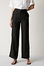 Linen Pintuck Detail Wide Leg Pant