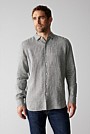 Tailored Fit Linen Mini Grid Check Shirt