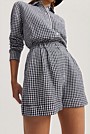 Organically Grown Linen Check Tuck Front Short