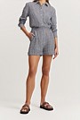 Organically Grown Linen Check Tuck Front Short