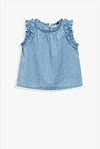 Organically Grown Cotton Chambray Frill Cami