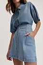 Australian Cotton Blend Denim Button-Through Skirt