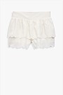 Scallop Linen Cotton Skort