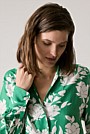 Contrast Floral Draped Blouse