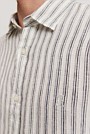 Regular Fit Organically Grown Linen Stripe Short Sleeve Shirt