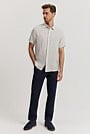 Regular Fit Organically Grown Linen Stripe Short Sleeve Shirt