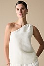 Linen Silk One Shoulder Top