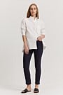 Sateen High Rise Skinny Leg Jean