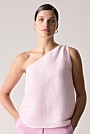 Linen Silk One Shoulder Top