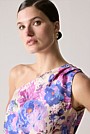 Silk Multi Floral One Shoulder Top