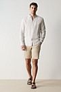 Regular Fit Delave Linen Bold Stripe Shirt