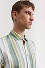 Regular Fit Organically Grown Linen Stripe Short Sleeve Shirt