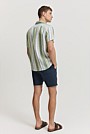 Regular Fit Organically Grown Linen Stripe Short Sleeve Shirt