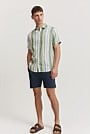 Regular Fit Organically Grown Linen Stripe Short Sleeve Shirt