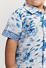 Organically Grown Cotton Beach Print Short Sleeve Shirt