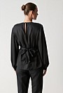 Viscose Silk Jacquard Twist Front Blouse