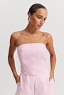 Organically Grown Linen Yarn Dyed Strapless Bustier