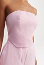 Organically Grown Linen Yarn Dyed Strapless Bustier