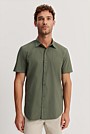 Regular Fit Garment Dyed Poplin Short Sleeve Shirt