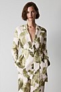 Palm Leaf Print Wrap Jacket