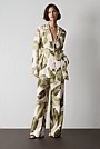 Palm Leaf Print Wrap Jacket