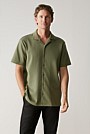 Regular Fit Cotton Blend Pique Shirt