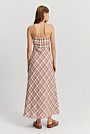 Organically Grown Linen Check Strapless Dress