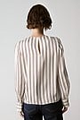 Satin Stripe Draped Blouse