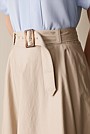 Cotton Sateen Belted Skirt