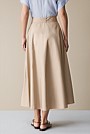 Cotton Sateen Belted Skirt