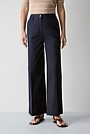 Sateen Blend Wide Leg Pant