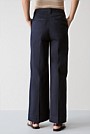 Sateen Blend Wide Leg Pant