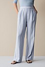 Yarn Dyed Stripe Wide Leg Pant