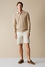 Cotton Rib Knit Long Sleeve Polo