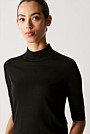 Merino Jersey Mock Neck Knit